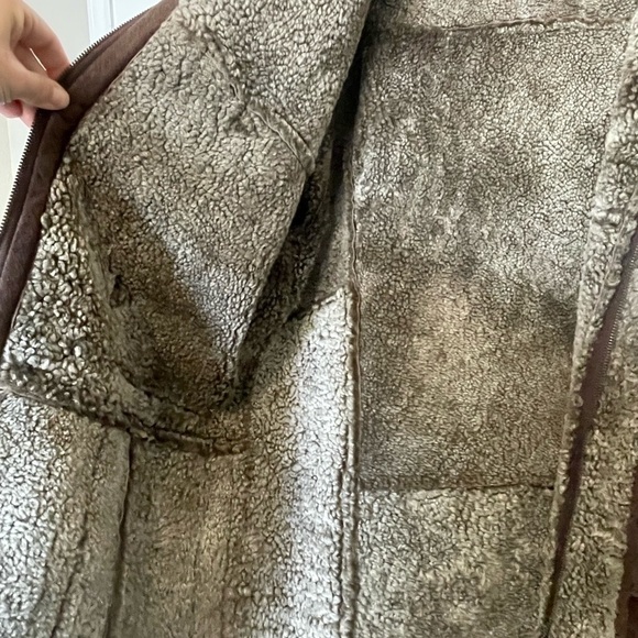 Men's Brown 100% Sheepskin Shearling Coat - Vintage Oscar Leopold - Picture 10 of 11